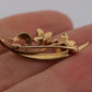 Antique 14K Yellow Gold Seed Pearl Floral Art Nouveau 2.67g Flower Leaf Brooch