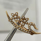 Antique 14K Yellow Gold Seed Pearl Floral Art Nouveau 2.67g Flower Leaf Brooch