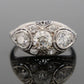 1920s Art Deco Old European Cuts Handmade Filigree 2.00CTW Platinum Diamond Ring