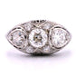 1920s Art Deco Old European Cuts Handmade Filigree 2.00CTW Platinum Diamond Ring