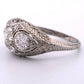 1920s Art Deco Old European Cuts Handmade Filigree 2.00CTW Platinum Diamond Ring