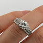 14K White Gold 1.30ct I2, H Round Brilliant Diamond Pave Engagement Ring Size 6.75