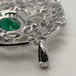 EFFY 14K White Gold Natural Diamond & Oval Green Emerald Filigree Pendant - Devine & Co.