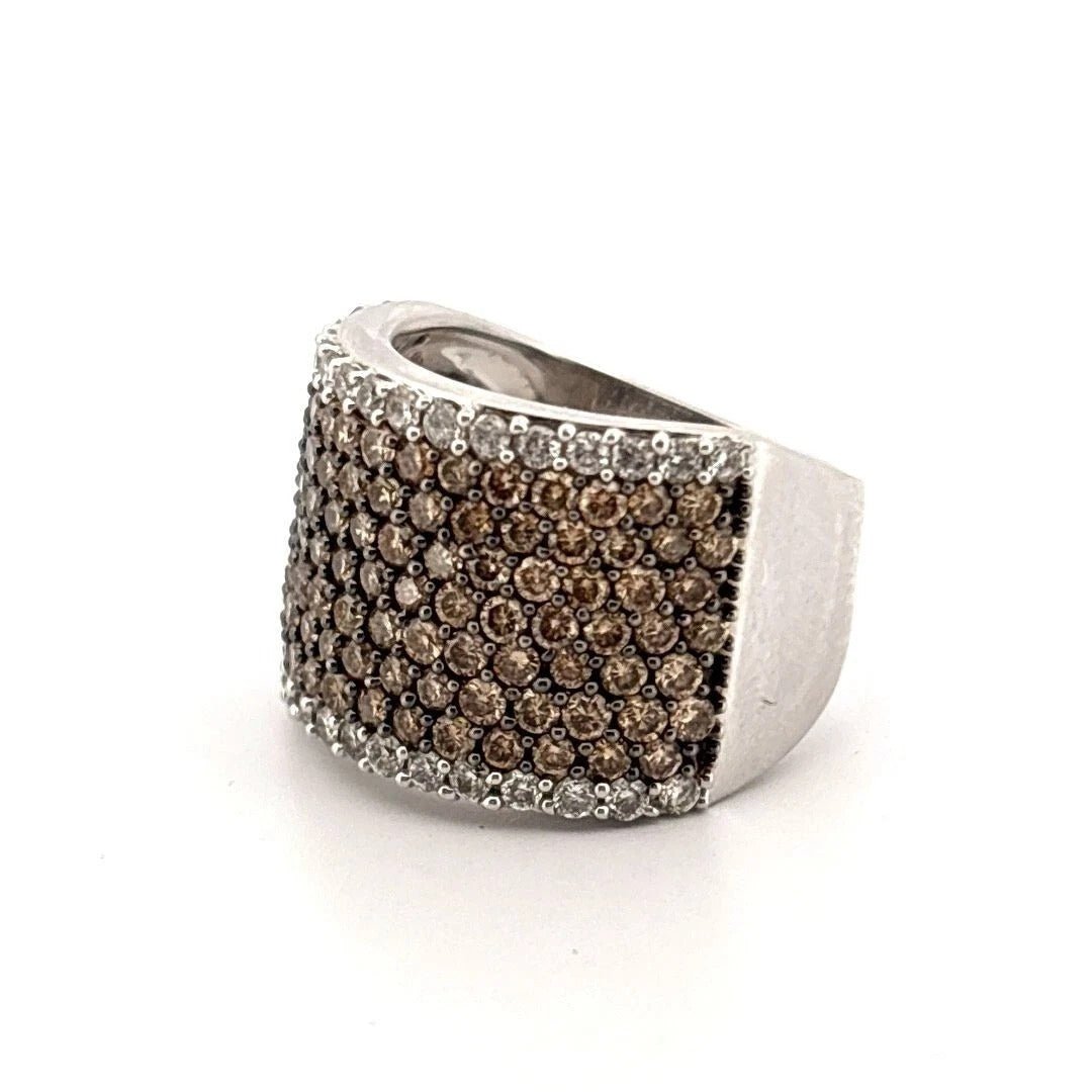 Effy Natural Brown 18K White Gold 3.50CTW Champagne & White Diamond Band Ring - Devine & Co.