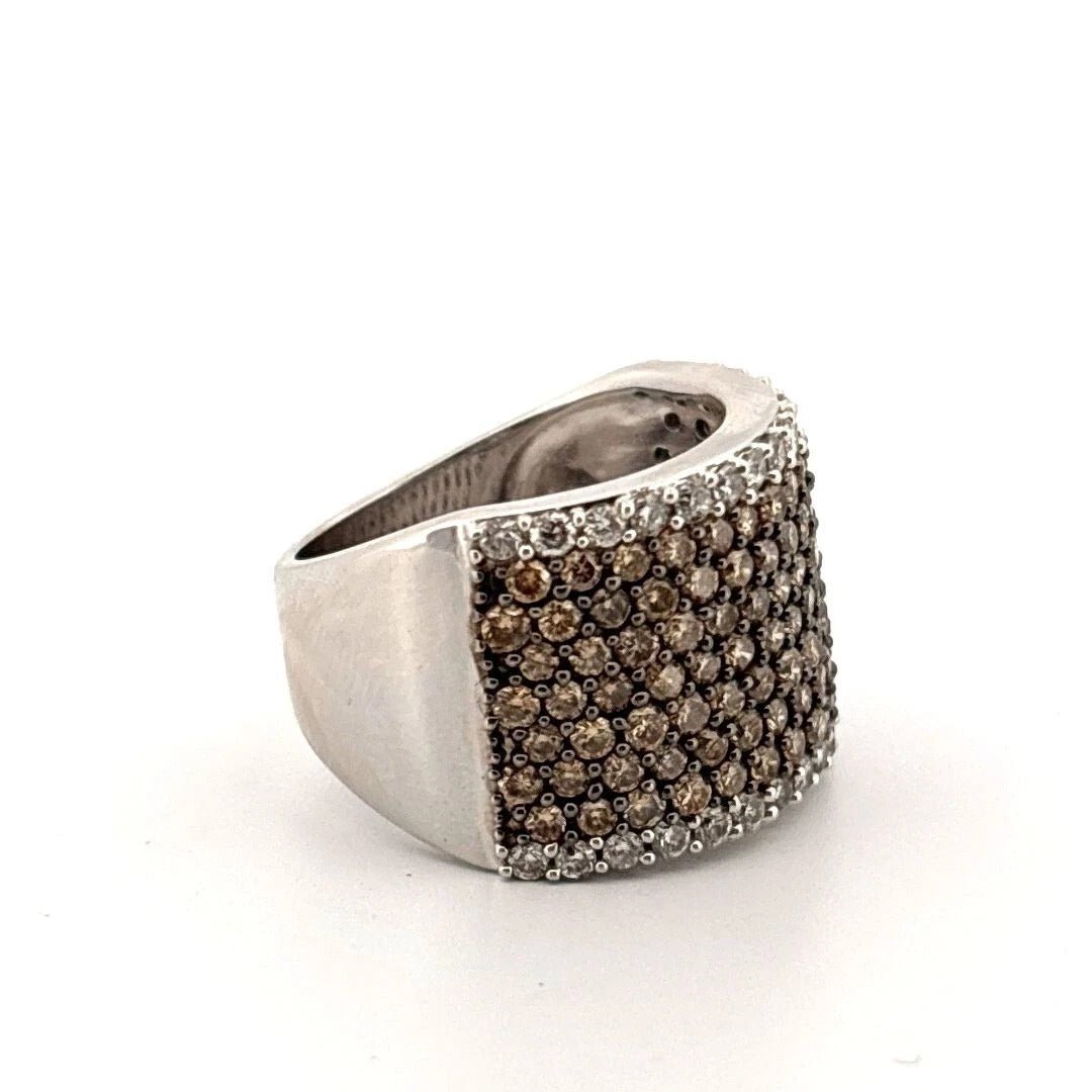Effy Natural Brown 18K White Gold 3.50CTW Champagne & White Diamond Band Ring - Devine & Co.