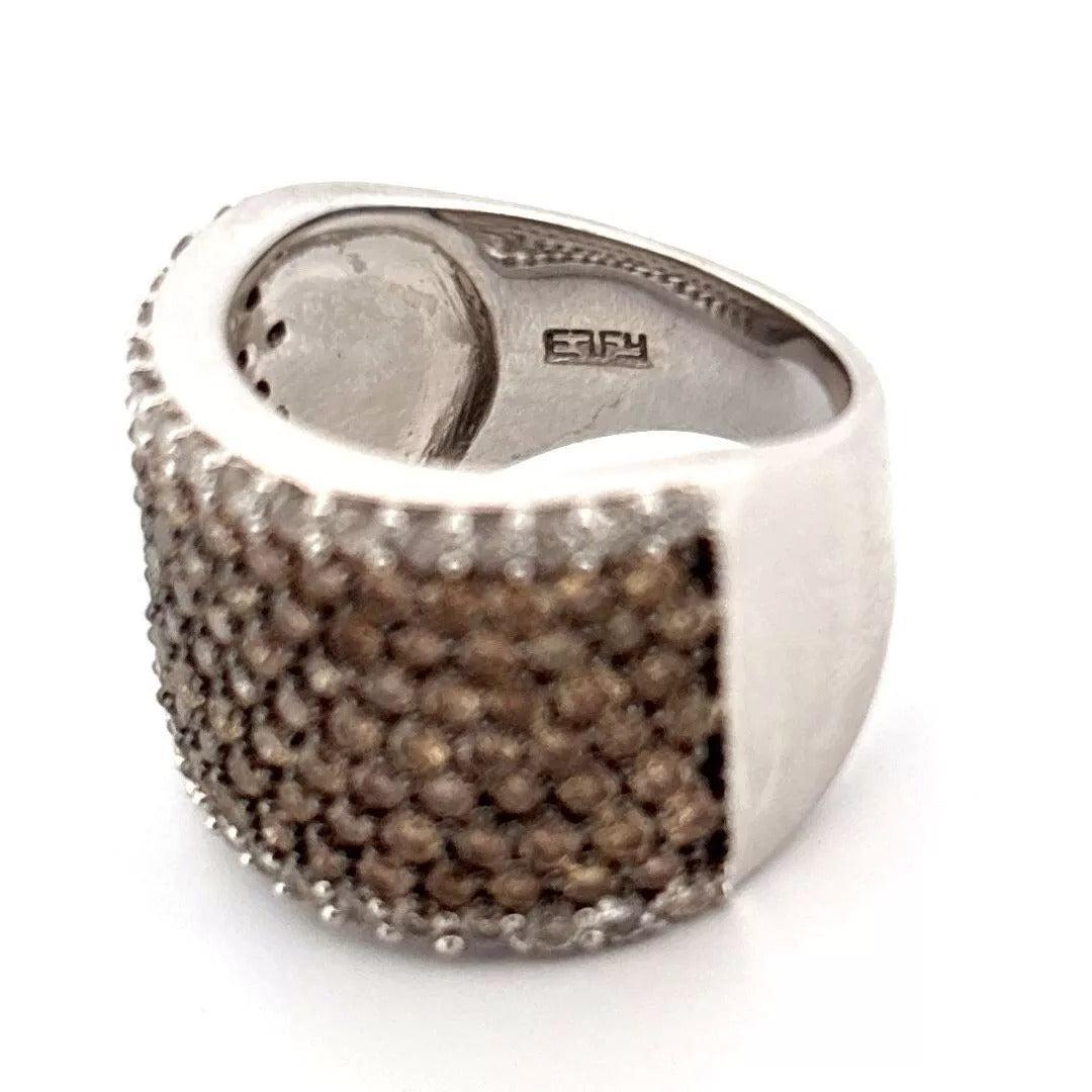 Effy Natural Brown 18K White Gold 3.50CTW Champagne & White Diamond Band Ring - Devine & Co.