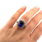 Elongated Cushion Natural Tanzanite & Round Diamond 6.29CT 14K White Gold Ring Size 8 - Devine & Co.