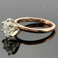 14K Rose Gold & White Gold 0.96ct Natural Diamond Solitaire Engagement Ring Size 4.25