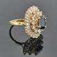 Estate 14K Yellow Gold Natural Sapphire & Diamond Ballerina Ring - Devine & Co.