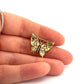 Estate 18K & 14K Yellow Gold Natural 20CTW Diamond Handmade Butterfly Brooch - Devine & Co.