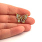 Estate 18K & 14K Yellow Gold Natural 20CTW Diamond Handmade Butterfly Brooch - Devine & Co.