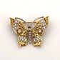 Estate 18K & 14K Yellow Gold Natural 20CTW Diamond Handmade Butterfly Brooch - Devine & Co.