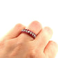 Estate Natural Round Ruby & Diamond 14K Rose Gold Three Row Band Size 6.25 - Devine & Co.