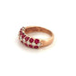 Estate Natural Round Ruby & Diamond 14K Rose Gold Three Row Band Size 6.25 - Devine & Co.