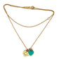 Consignment - Tiffany & Co. 18k Yellow Gold Mini Double Heart Tag Pendant Necklace - 18k gold, yellow gold, necklace - (im...