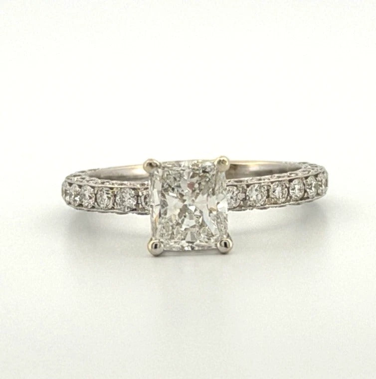 Consignment - Natural GIA Certified 1.21ct F VS1 14K Gold Cushion Diamond Engagement Ring Size 6 - 14k gold, diamond, ring...