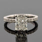 Consignment - Platinum Solitaire Diamond Natural Radiant 2.50ct F/VS2 GIA Engagement Ring Size 7 - platinum, diamond, ring...