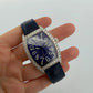 Franck Muller 6850 SC DP Diamond Dial Watch Blue Strap Automatic Platinum Rotor - Devine & Co.