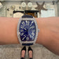 Franck Muller 6850 SC DP Diamond Dial Watch Blue Strap Automatic Platinum Rotor - Devine & Co.