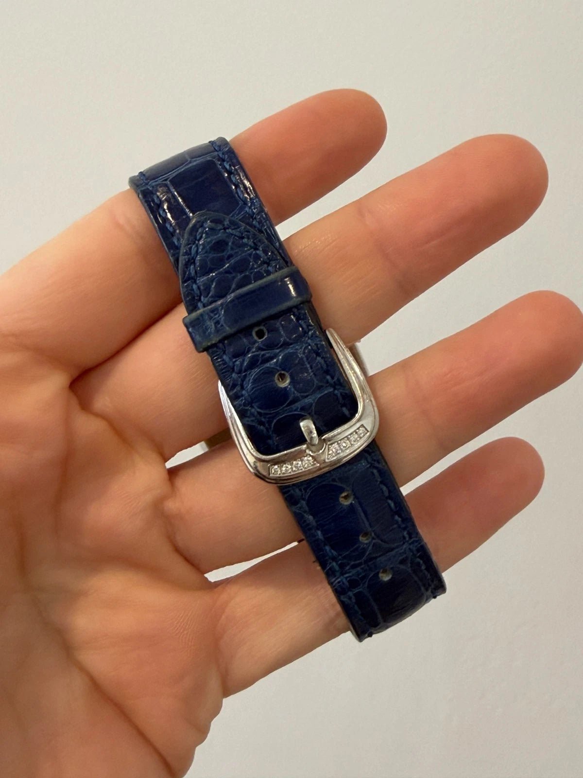 Franck Muller 6850 SC DP Diamond Dial Watch Blue Strap Automatic Platinum Rotor - Devine & Co.