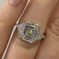 Consignment - Platinum Three-Stone Ring 4.10ct Emerald Cut Diamond GIA Certified Trillion Sides Size 6.5 - platinum, diamo...