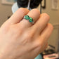 High Quality Natural Green-Blue Tourmaline & Diamond Platinum Ring 3ctw Sz 7.50 - Devine & Co.