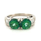High Quality Natural Green-Blue Tourmaline & Diamond Platinum Ring 3ctw Sz 7.50 - Devine & Co.