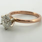 14K Rose Gold & White Gold 0.96ct Natural Diamond Solitaire Engagement Ring Size 4.25