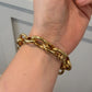 Heavy Italian 14K Yellow Gold  29.78 Grams 9”-15mm Wide Oval Link Bracelet