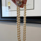 Vintage 10K White Gold Diamond Clasp Two-Strand Akoya Pearl Necklace