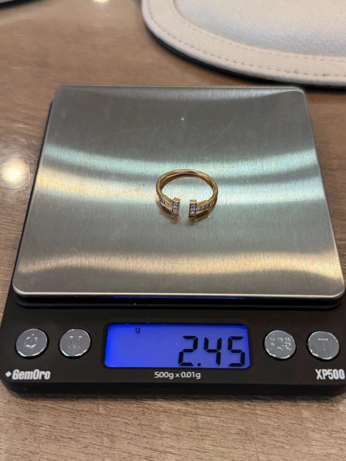 Consignment - Tiffany & Co. 18K Rose Gold 0.13 CTW T Diamond Wire Ring Size 7 - 18k gold, rose gold, diamond, ring - (imag...