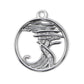 Lone Cypress Pebble Beach Wave Charm Pendant Sterling & Cubic Zirconia - Devine & Co.