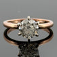 14K Rose Gold & White Gold 0.96ct Natural Diamond Solitaire Engagement Ring Size 4.25