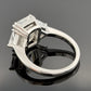 Consignment - Platinum Three-Stone Ring 4.10ct Emerald Cut Diamond GIA Certified Trillion Sides Size 6.5 - platinum, diamo...
