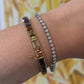 Custom Handmade Natural Rainbow Sapphire 18K Yellow Gold GIA No Heat Bracelet