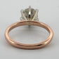 14K Rose Gold & White Gold 0.96ct Natural Diamond Solitaire Engagement Ring Size 4.25