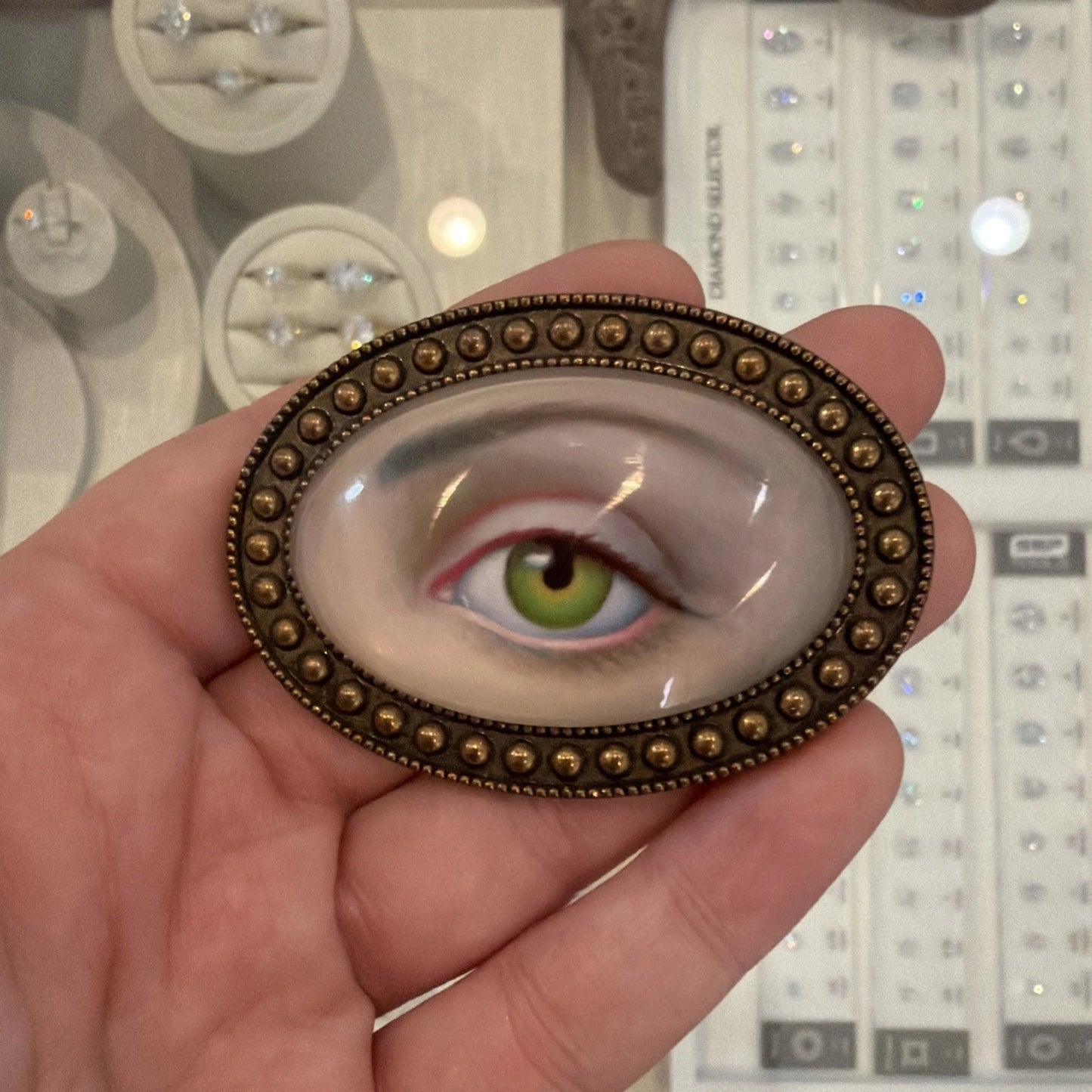 Mark Ryden Lovers Eye Brooch MR 2015 Limited Edition Dome Crystal Pin - Devine & Co.