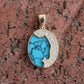 Monterey Bay Ocean Oval Pendant w/ Diamonds & Turquoise in 14K Yellow Gold - Devine & Co.