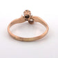 Antique 14K Rose Gold 0.40CTW Old Mine Cut Diamond 2-Stone Bypass Ring Size 9.75