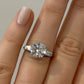 Consignment - Platinum 3.01ct Round Brilliant Natural Diamond GIA Baguettes Three-Stone Ring - platinum, diamond, ring - (...