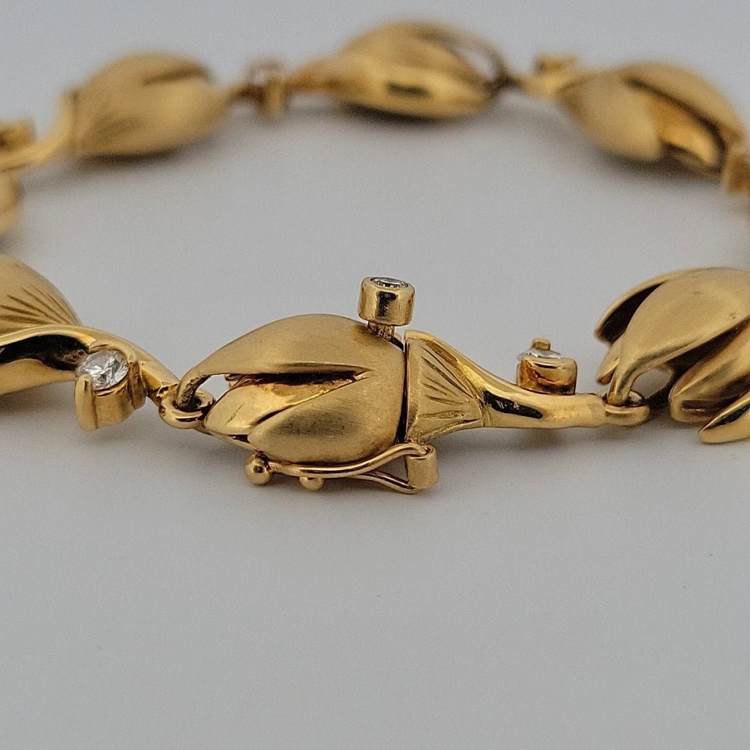 Na Hoku 18K Yellow Gold Pikake Diamond Necklace, Bracelet & Earrings Set 117.8gr - Devine & Co.