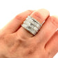 Natural Diamond Princess, Baguette, Round 3.5CTW 14K White VS F-G Wide Band Ring - Devine & Co.