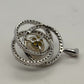 Natural Diamond & White Pearl 14K White Gold 7.20mm Pave Knot Pendant - Devine & Co.