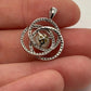 Natural Diamond & White Pearl 14K White Gold 7.20mm Pave Knot Pendant - Devine & Co.