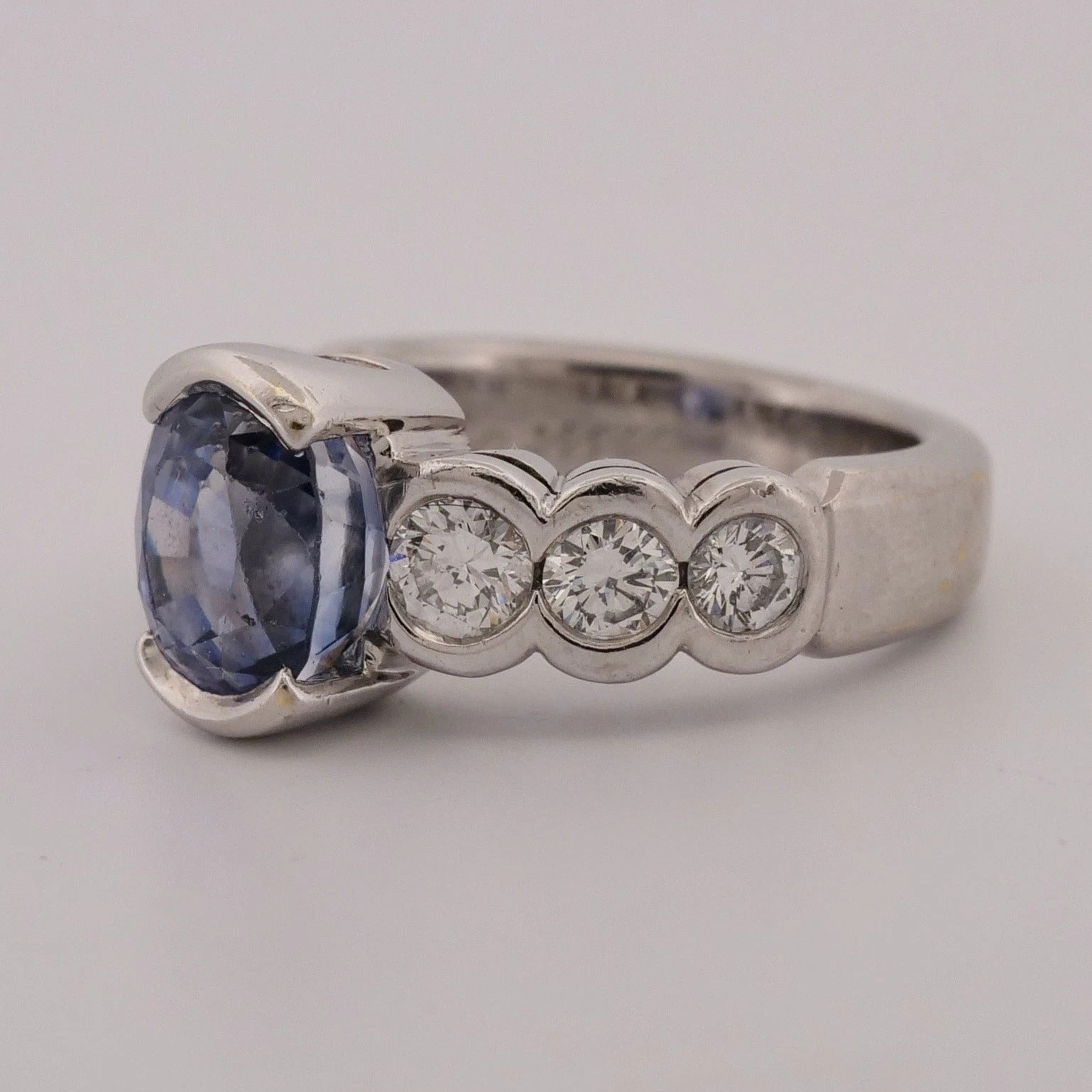 Natural Oval Sapphire Diamond 18K Gold 2.75ctw Sapphire 1.00ctw Dia Ring Size 5 - Devine & Co.