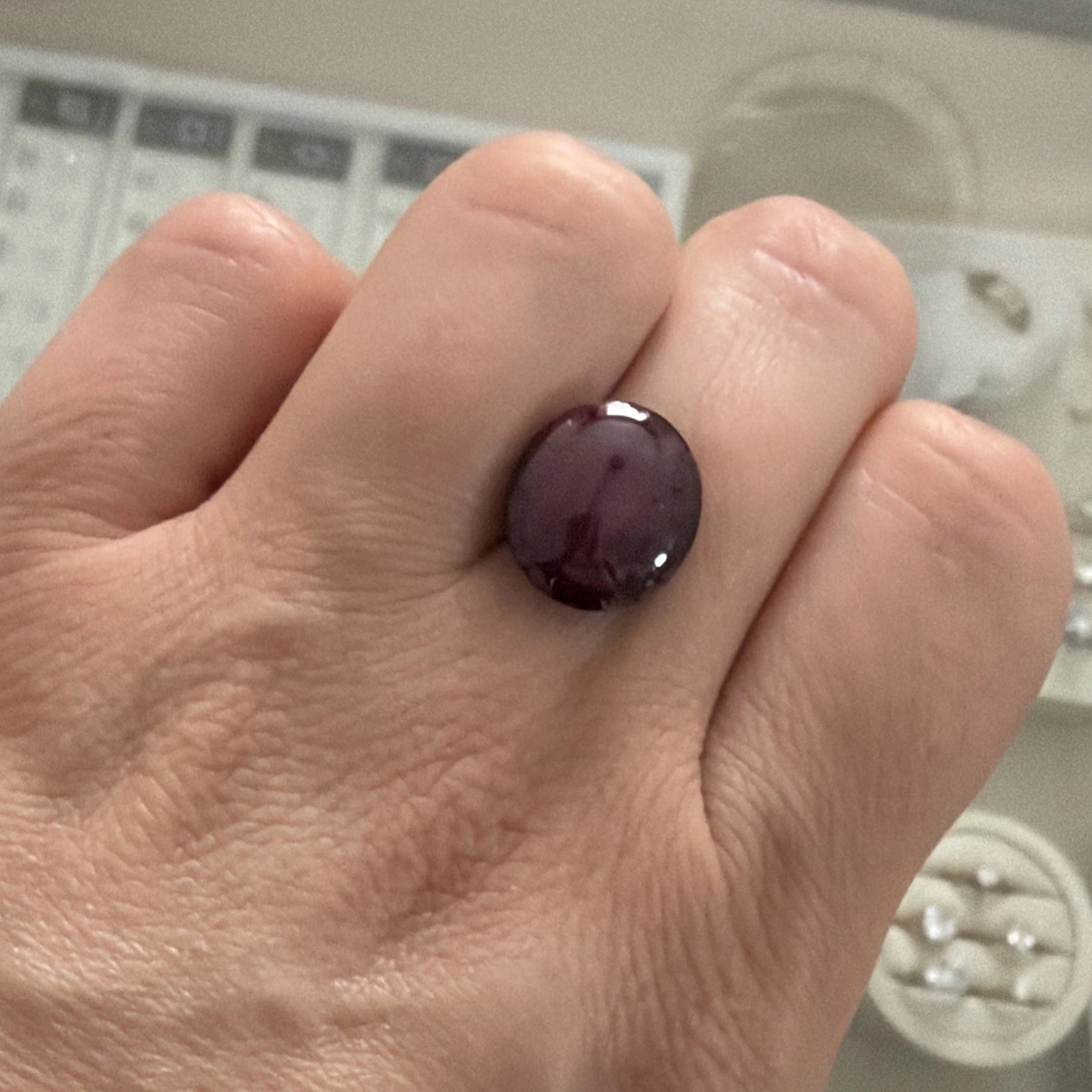 Natural Star Ruby 13.61 Carats Oval Cabochon 6 Ray Star Loose Gemstone - Devine & Co.
