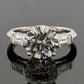 Consignment - Platinum 3.01ct Round Brilliant Natural Diamond GIA Baguettes Three-Stone Ring - platinum, diamond, ring - (...