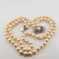 Vintage 10K White Gold Diamond Clasp Two-Strand Akoya Pearl Necklace