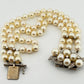 Vintage 10K White Gold 5.50-6mm Three-Strand Akoya Pearl & Diamond Bracelet