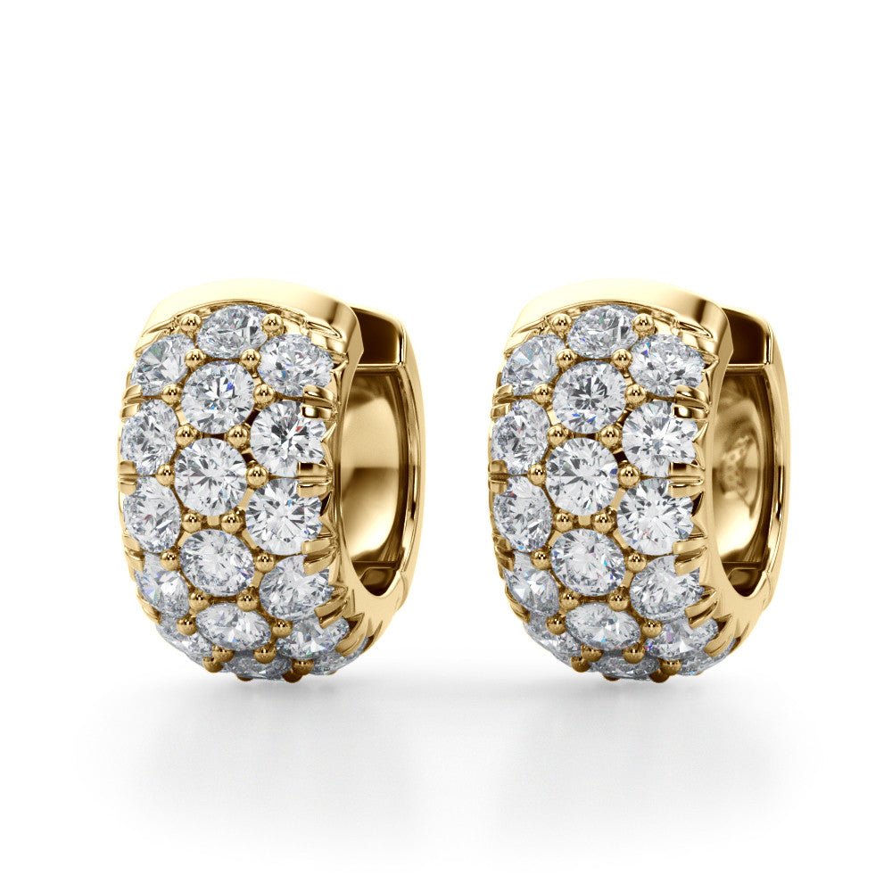 Pave Diamond Wide Huggie Hoop Earrings 1.52 - 3.04CTW - Devine & Co.